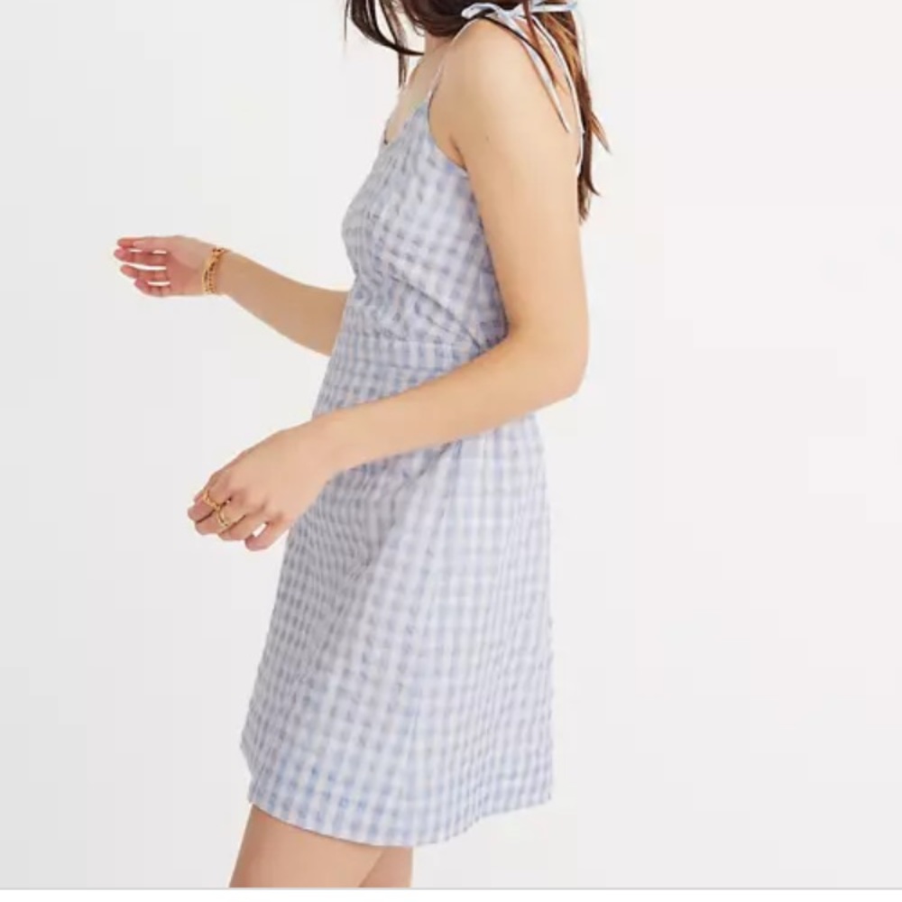 NWT Madewell Gingham Plaid Dress 6 S M $128 Retail